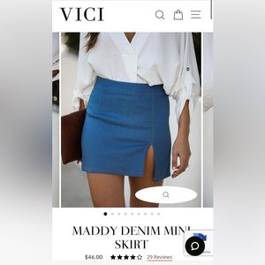MADDY DENIM MINI SKIRT **NEVER WORN**